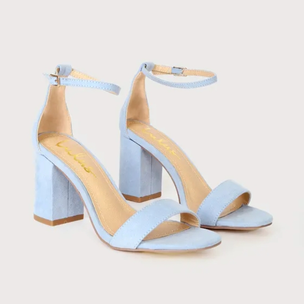 Lulu's Light Blue Block Heel Sandals